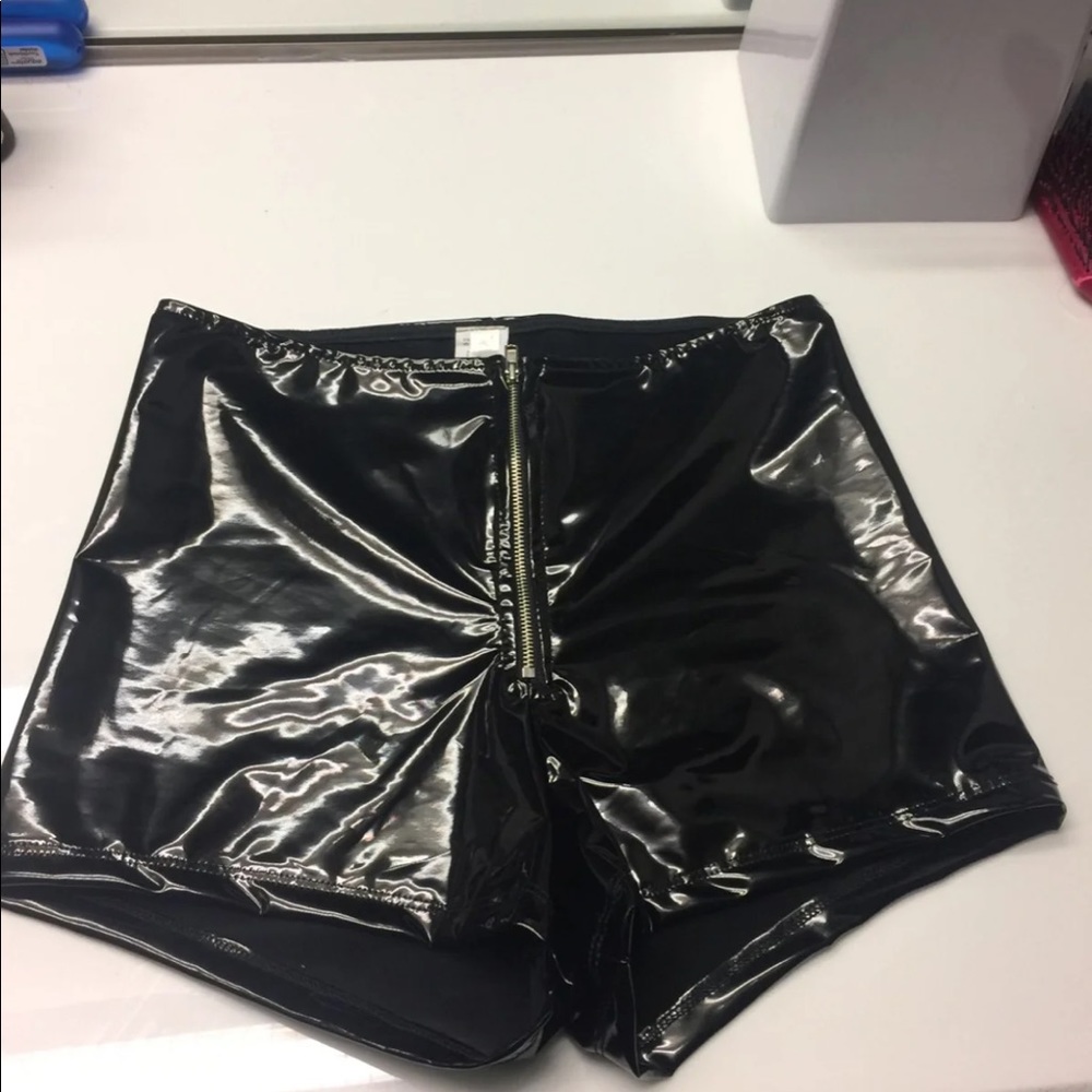 Brand new faux leather high waist shorts